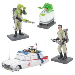 Department 56 Ghostbuster Village Set - Venkman, Spengler, Ecto-1 And Slimer Figures ONLY
