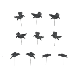 Department 56 Set Of 10 Halloween Village Crows Accessory 6010451